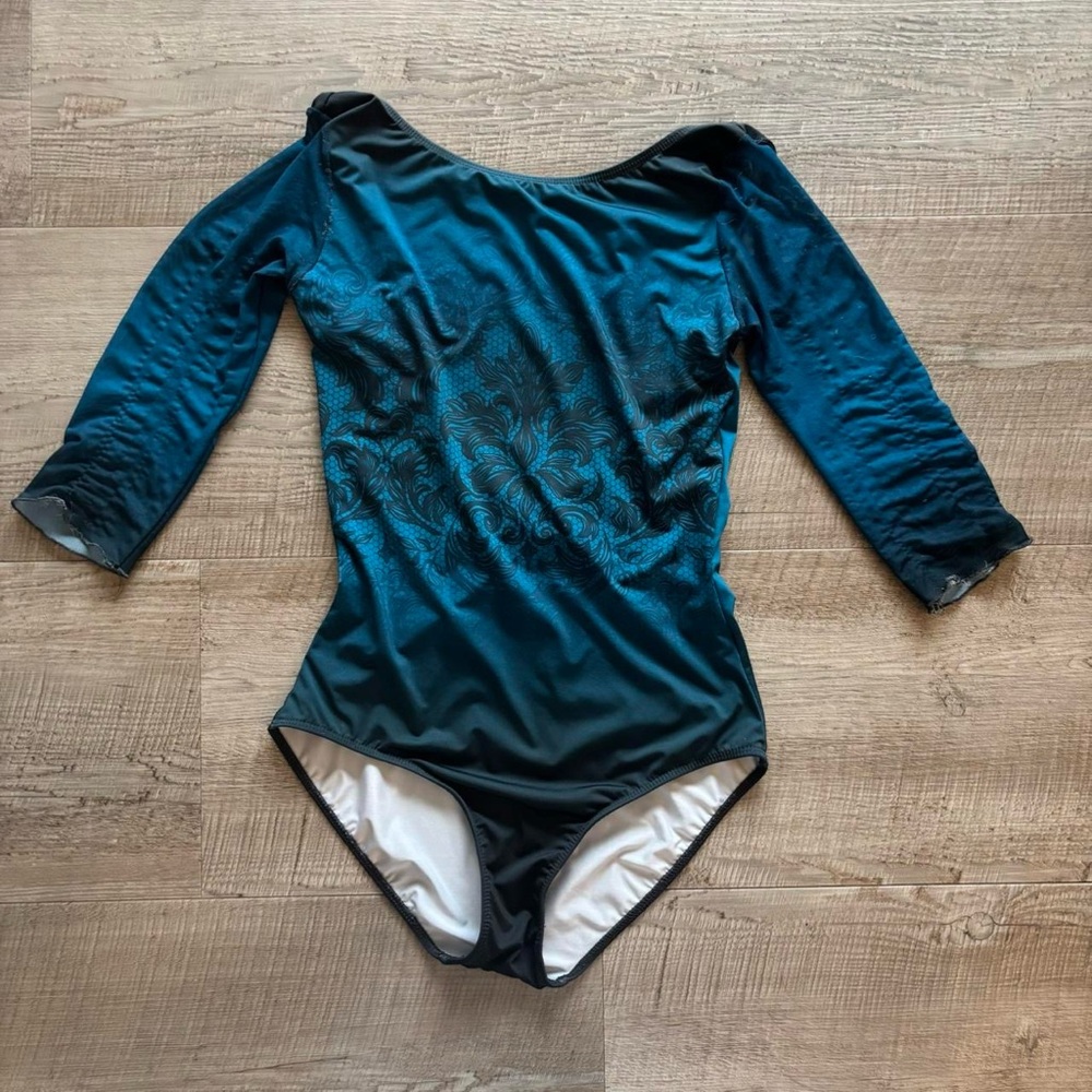 ballet rosa blue boatneck leotard